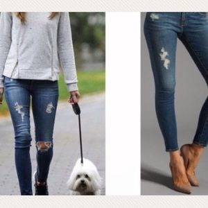 Medium Wash Distressed Slim Fit Jeans Juniors BB1171